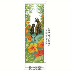 14CT Printed Flower Kit Cross Stitch Material Bag Artwork Wall Decor