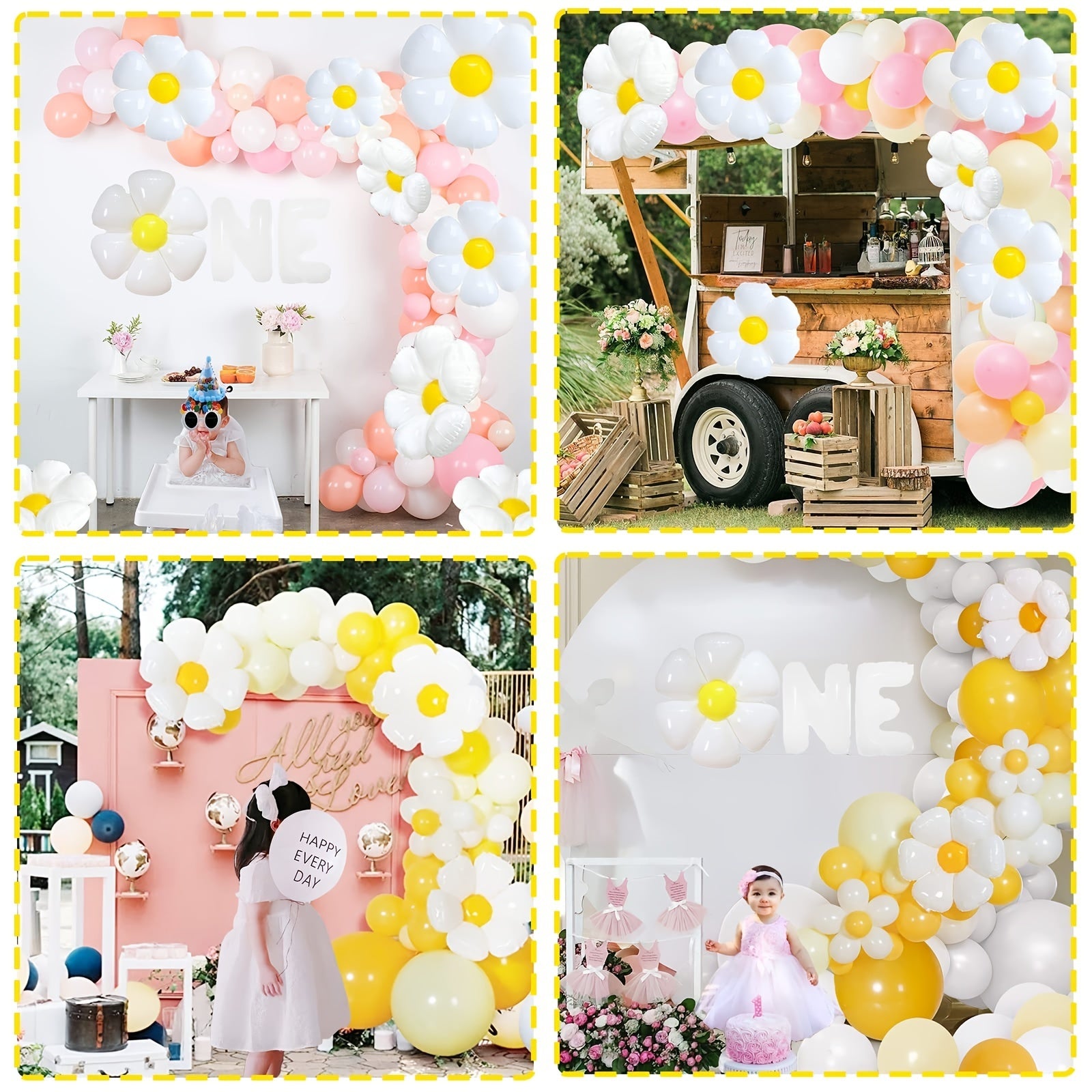 5pcs Daisy Balloon Flower Balloon Daisy Party Decorations
