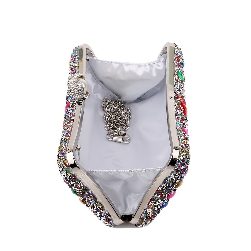 Colorful Rhinestone Clutch Wallet Evening Bag for Women