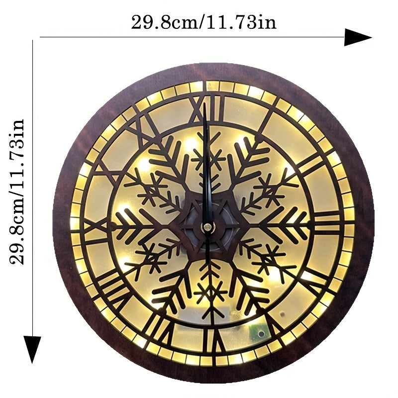 Children's Room LED Wall Clock Retro Wooden Sign Decoration
