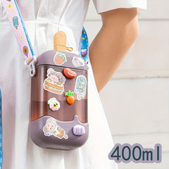 400ml Ice Cream Water Cup Portable Cartoon Bottle
