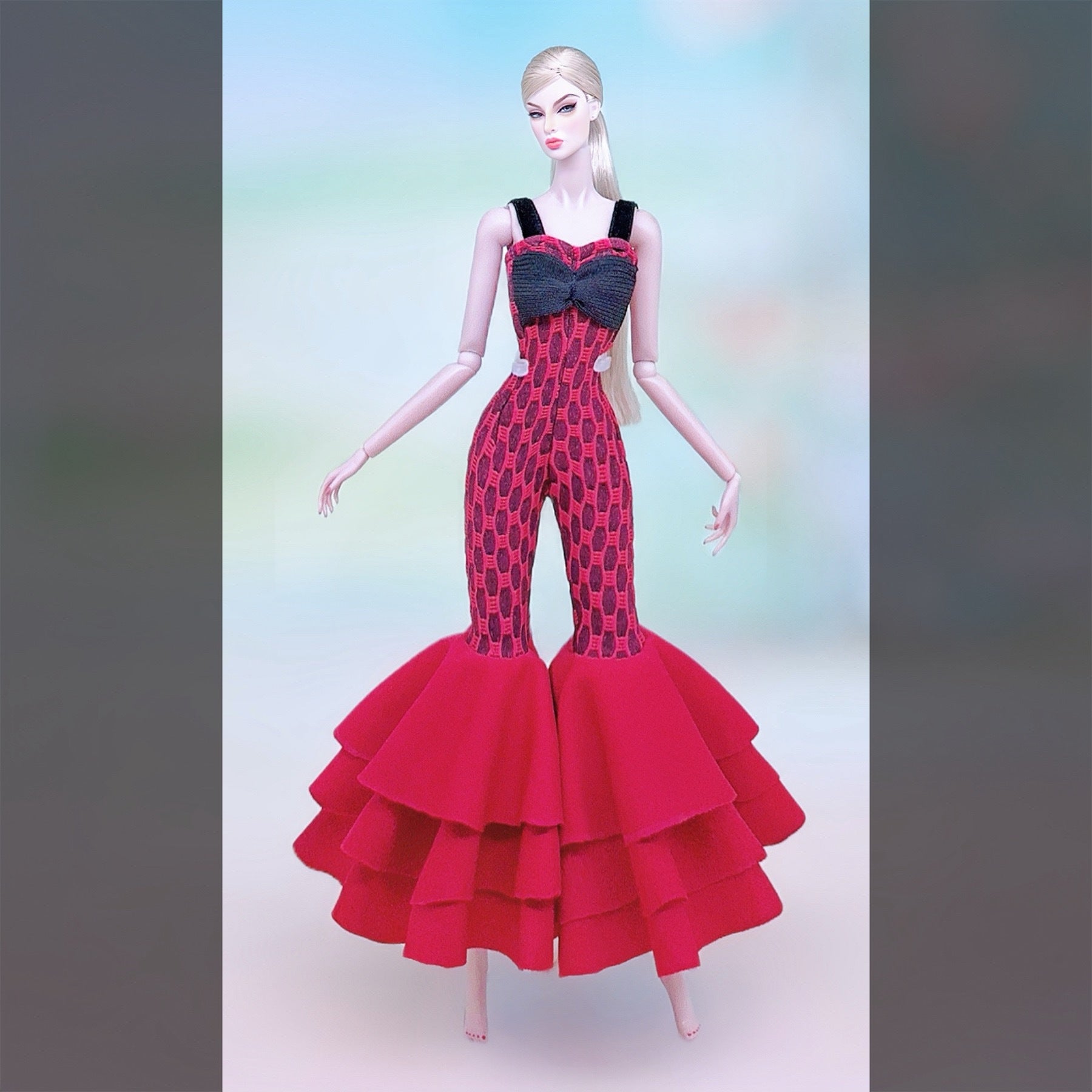 Wide Leg Trousers and Top Outfit for 1:6 Scale Dolls, Doll Dress Accessories