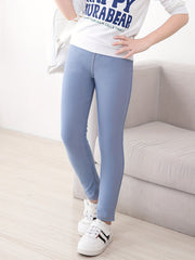 Girls Soft Jeans Slim Fit Casual Denim Jogger Pants For Kids