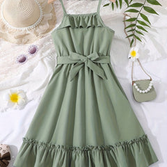 Girls' Ruffle Stitching Cami Dress for Party Going Out Casual Dress