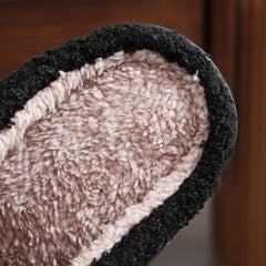 Skull Print Plush Lined Slip-On Slippers