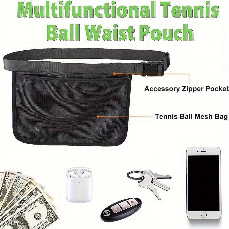 Portable Tennis Ball Holder Pickleball Ball Pouch Golf Ball Storage Bag