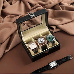 1pc Faux Leather Watch Box 12-grid Storage Collection