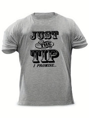 Men's Letter Print T-shirt Casual Crew Neck Tee