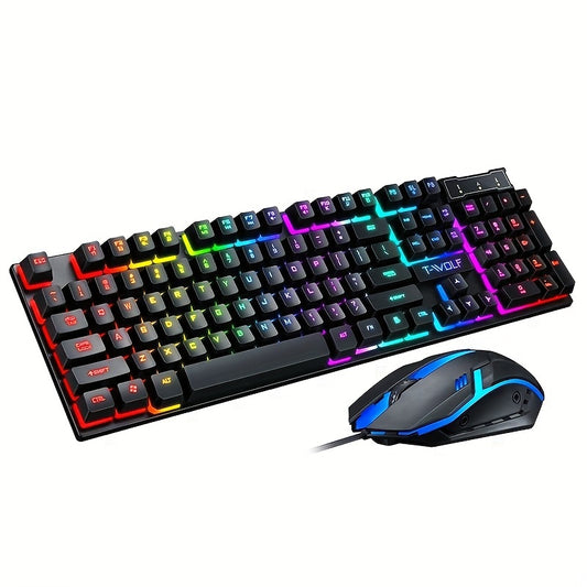 Gaming Mouse And Keyboard Set USB Wired Light Up For Gamer