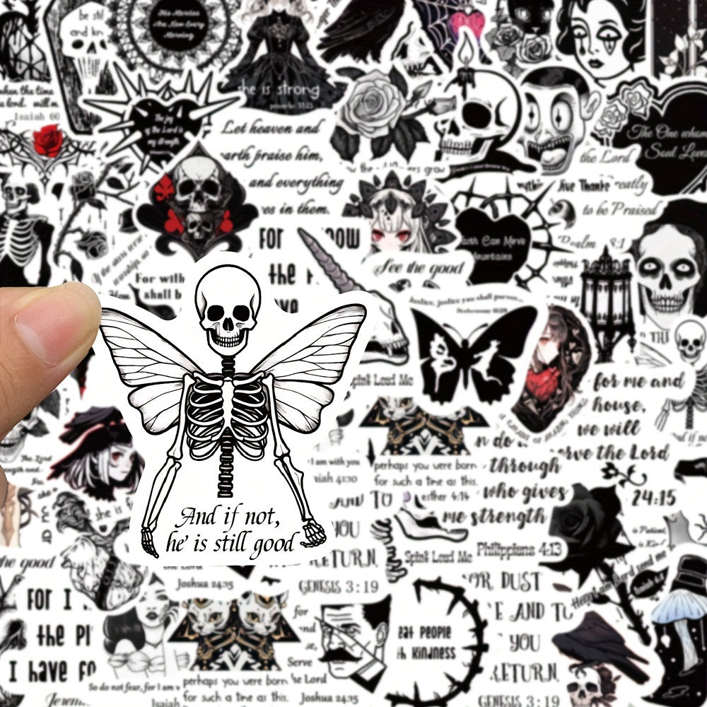50pcs Gothic Bible Graffiti Stickers for Mobile Phone Cup Guitar Skateboard