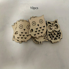 10pcs Wooden Owl Mix Shapes 1.5in DIY Perfect for Painting & Decoration