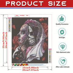 5D DIY Halloween Skull Woman Diamond Art Rhinestone Wall Decor