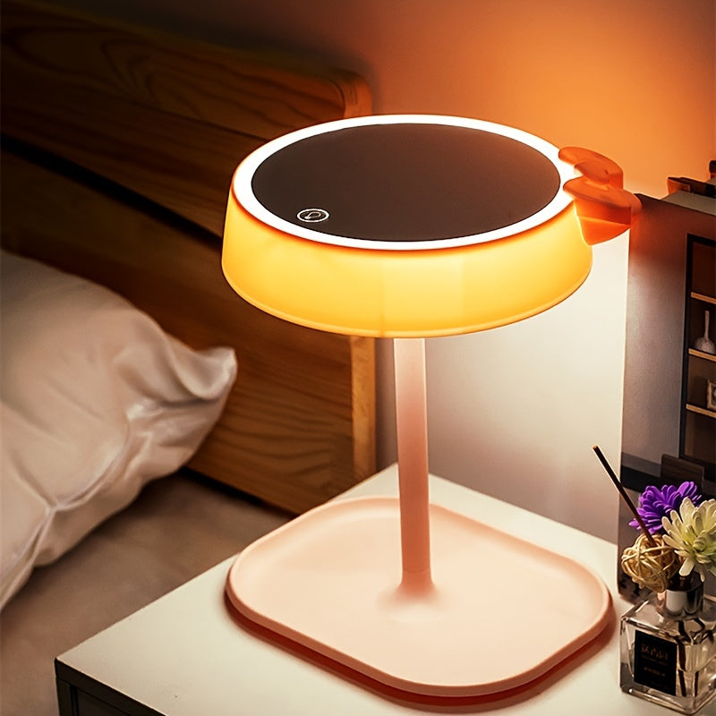 LED Lighted Makeup Cat Mirror with USB Type, Pink