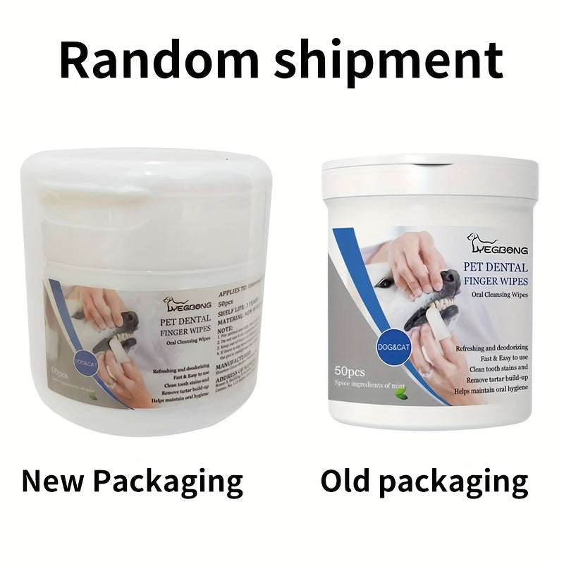 50pcs Pet Oral Health Silicone Fingertip Toothbrush for Dogs and Cats