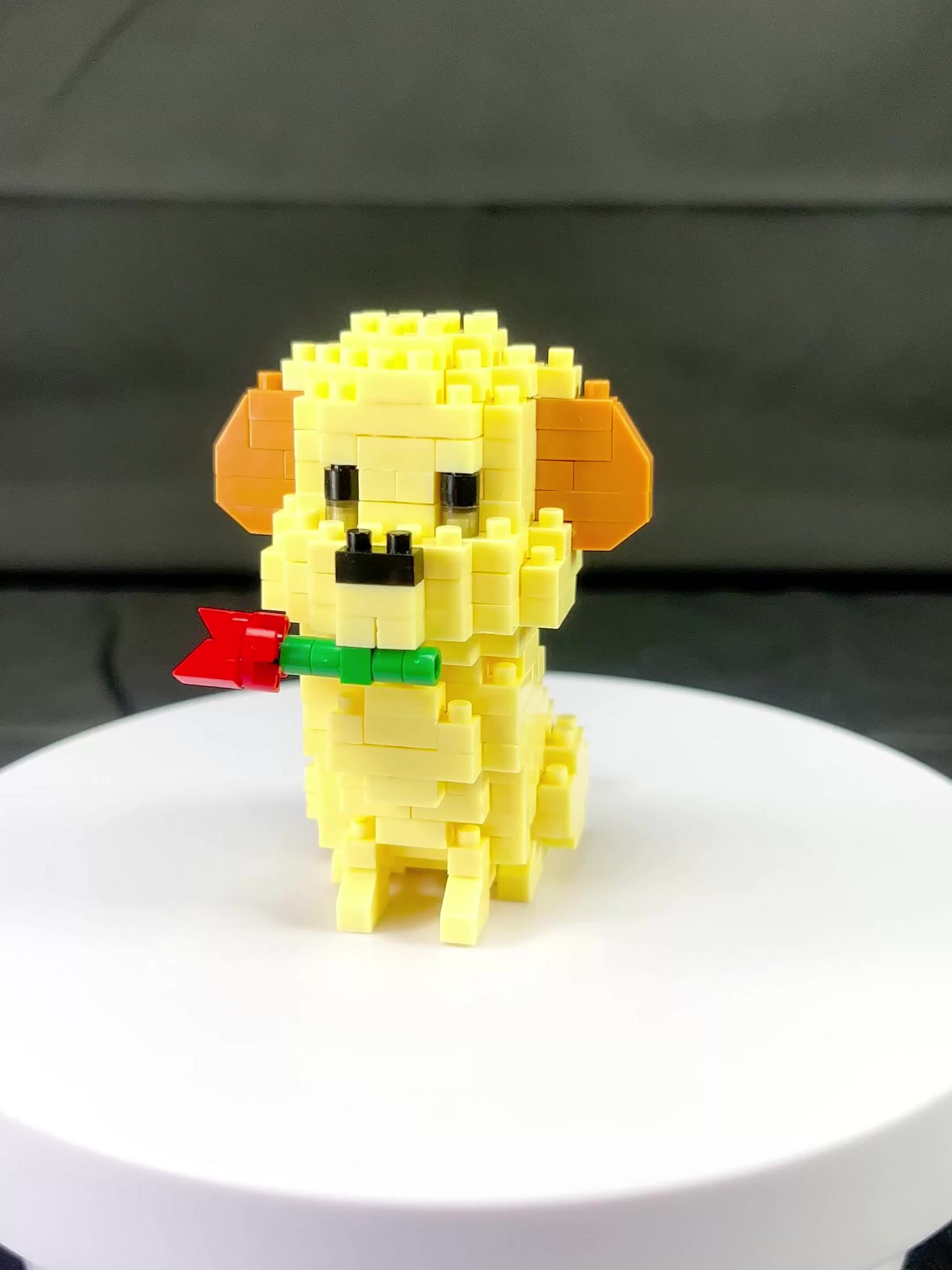 Labrador Building Blocks Pet Dog Model Assembled Building Block Toys