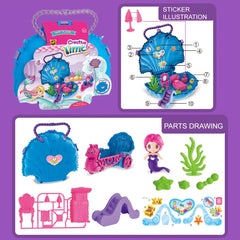 Magical Mermaid Shell Set for Girls with Doll & Seahorse Carriage