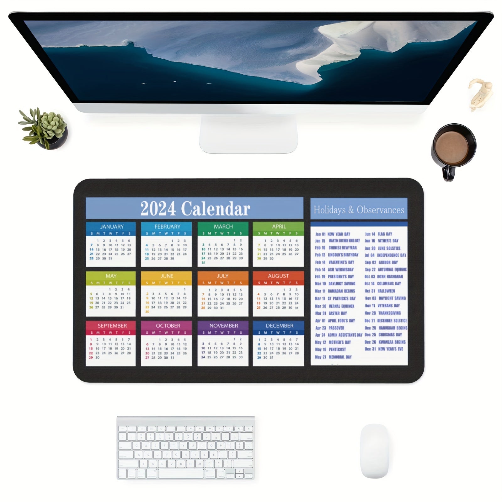 Large Calendar Mouse Pad for Women 30x60cm