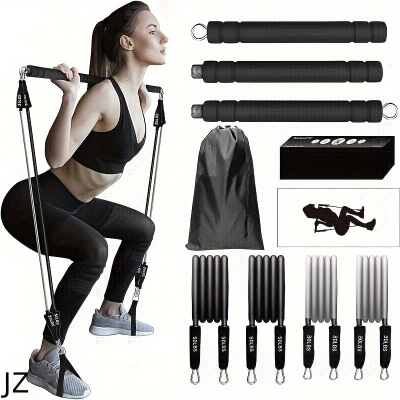 Portable Pilates Bar Kit With Adjustable Resistance Band