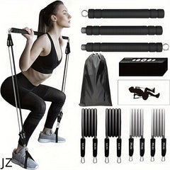 Portable Pilates Bar Kit With Adjustable Resistance Band