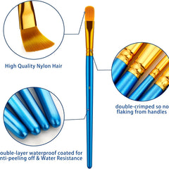 10pcs Paint Brushes Set Art Brush Acrylic Watercolor Artist Professional Kits