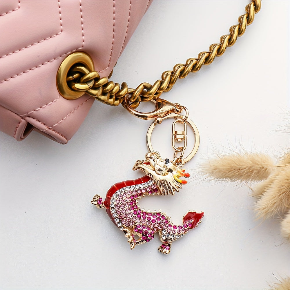 Chinese Zodiac Dragon Keychain Pendant for Keys Bags Wallets