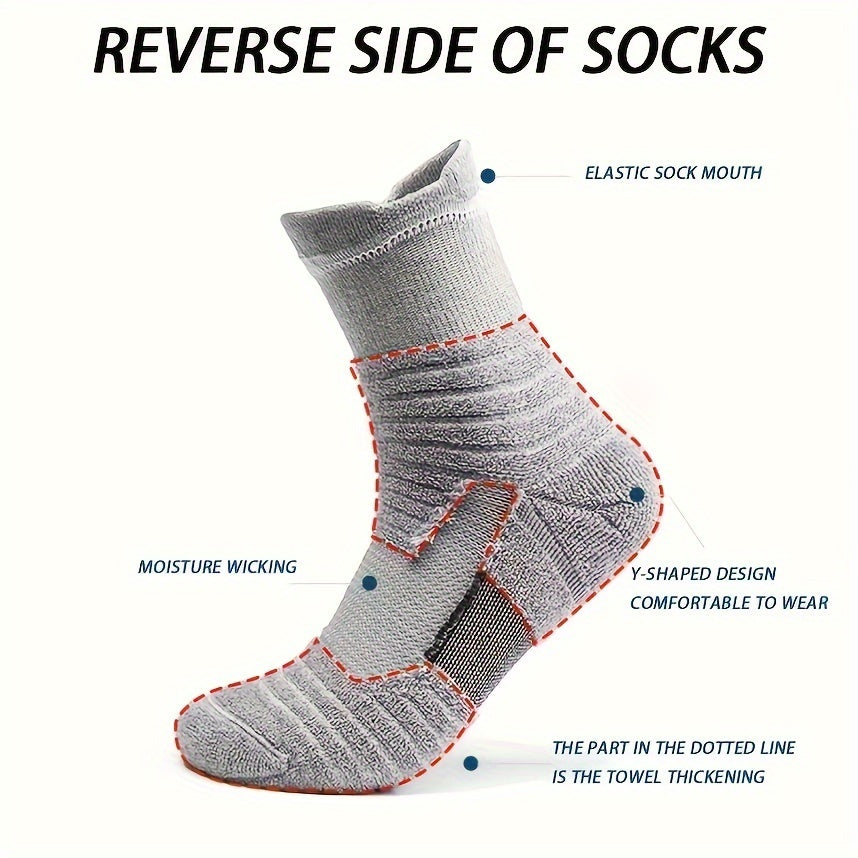 Men's Mid Crew Sport Socks, 3 Pairs, Sweat Absorbing, Comfy, Breathable