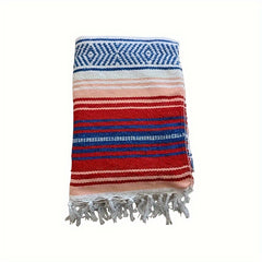 Handwoven Mexican Blanket for Yoga Picnic Camping Equestrian Saddle