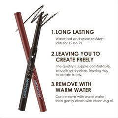 Retractable Creamy Eyeliner Pen Waterproof Smudge Proof Brown