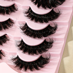 8D Cat Eye Lashes Faux Mink Hair False Eyelashes 7 Pairs