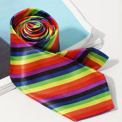 Rainbow Striped Tie for Men's Party