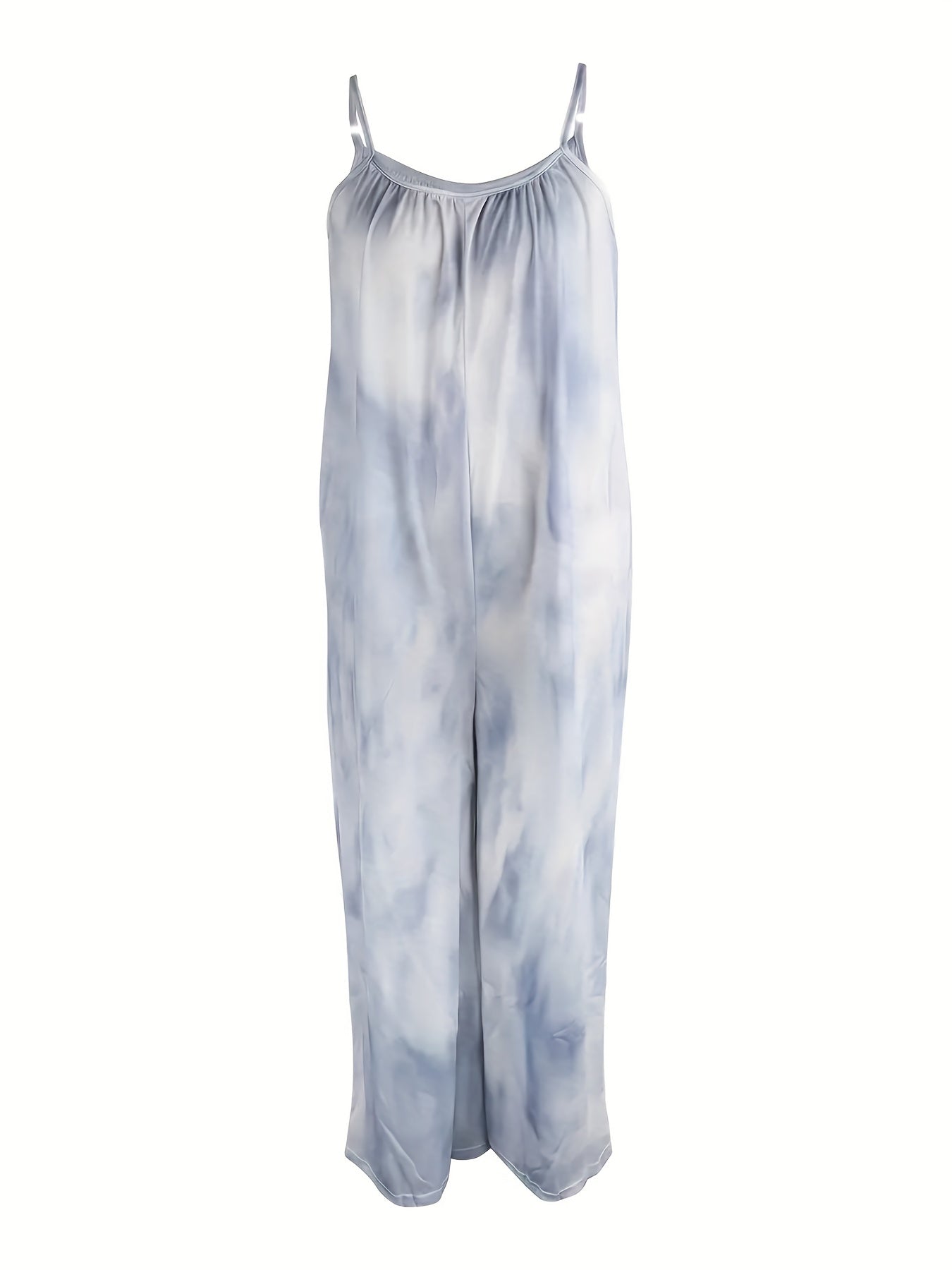Tie Dye Round Neck Wide Leg Jumpsuit