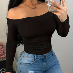 Ribbed Off Shoulder Knit Top