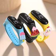 3pcs Doll LED Touchscreen Wristwatch Set - Pink Purple Floral Lollipop Designs