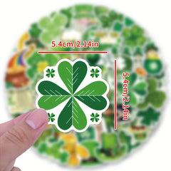 60PCS Shamrock St Patrick's Stickers Vinyl Waterproof Stickers Decals