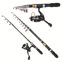 LEOFISHING Short Mini Fishing Rod Portable Telescoping Small Sea Fishing Pole