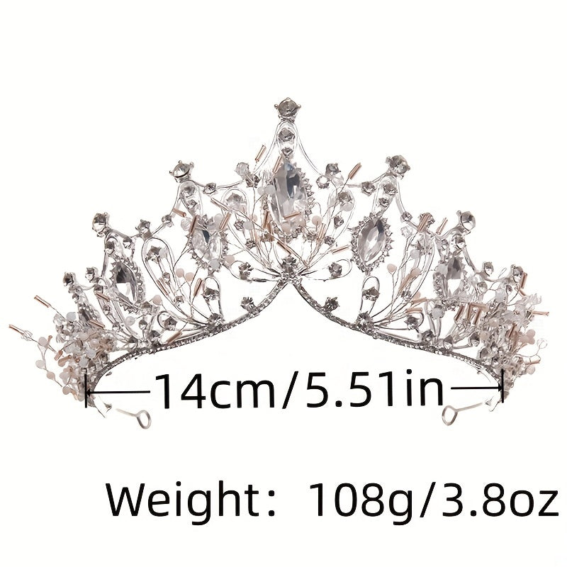 Baroque Crystal Bridal Head Jewelry Set - Tiara Crown Earring Necklace