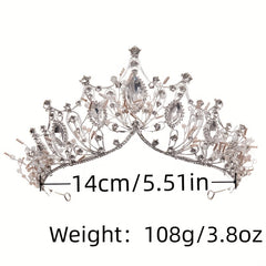 Baroque Crystal Bridal Jewelry Set Tiara Crown Earring Necklace