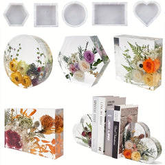 Resin Silicone Mold for DIY Art - Hexagon Round Square Rectangle
