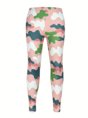 3pc Girls Camo Athletic Leggings Elastic Waist Yoga Pants Kids Spring Summer