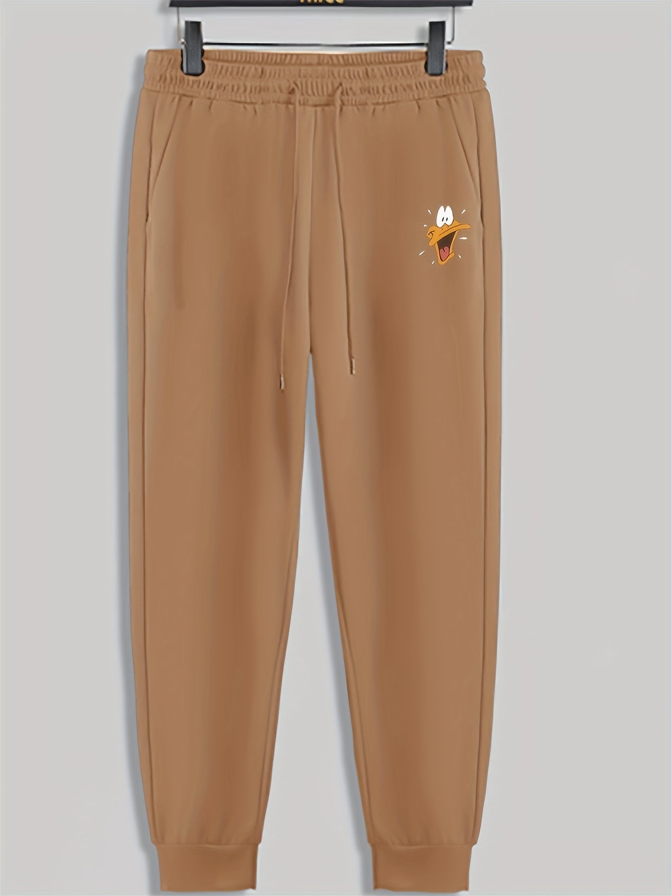 Duck Mouth Print Men's Drawstring Sweatpants Loose Casual Trousers