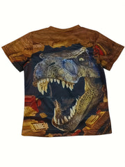 Boys Dino 3D Print T shirt Kids Tee For Summer