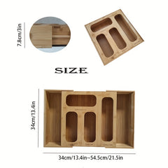 Bamboo Zipper Bag Storage Box 6-In-1 Fresh Keeping Organizer