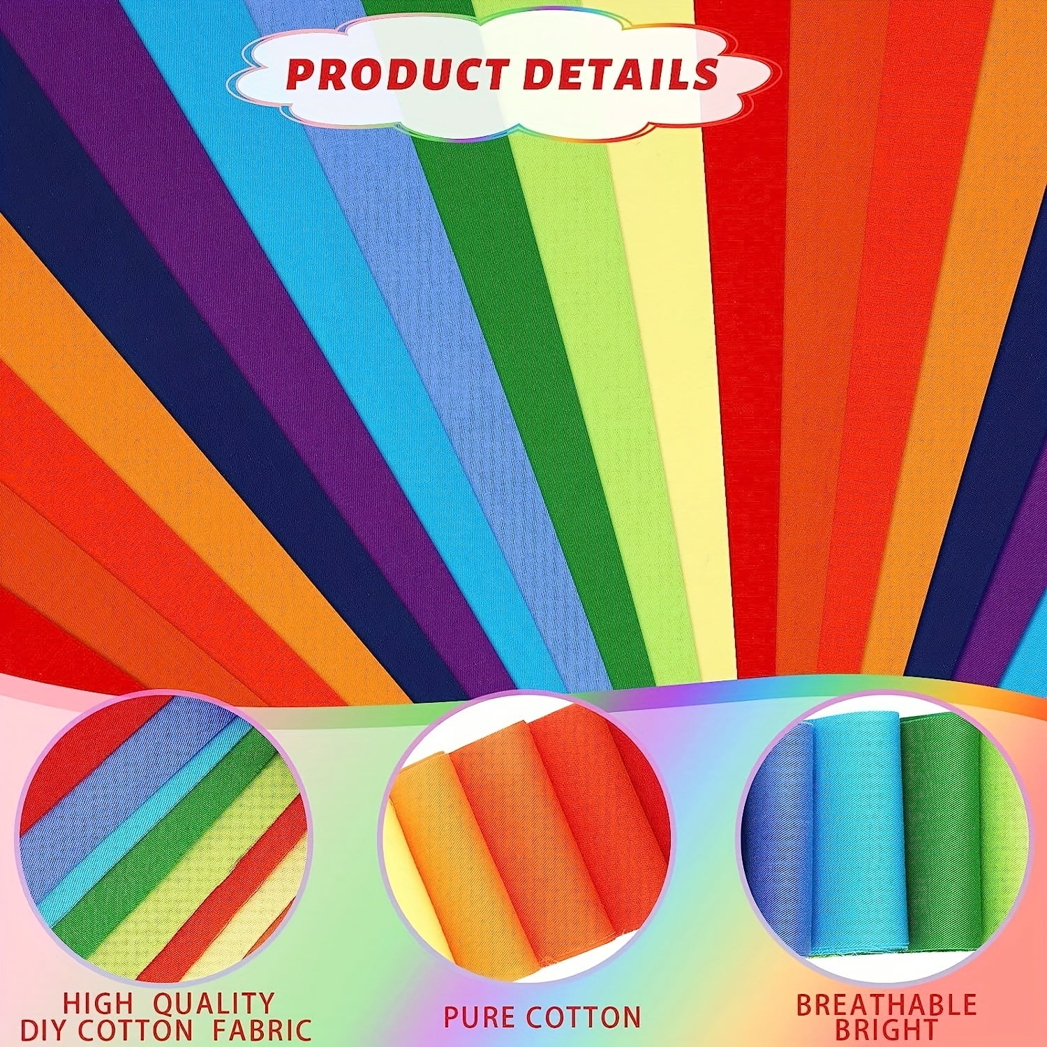 40pcs Cotton Solids Quilting Roll Fabric for DIY Craft