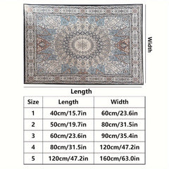 Vintage Boho Area Rug Soft Thickened Crystal Velvet Floor Mat Non Slip Washable
