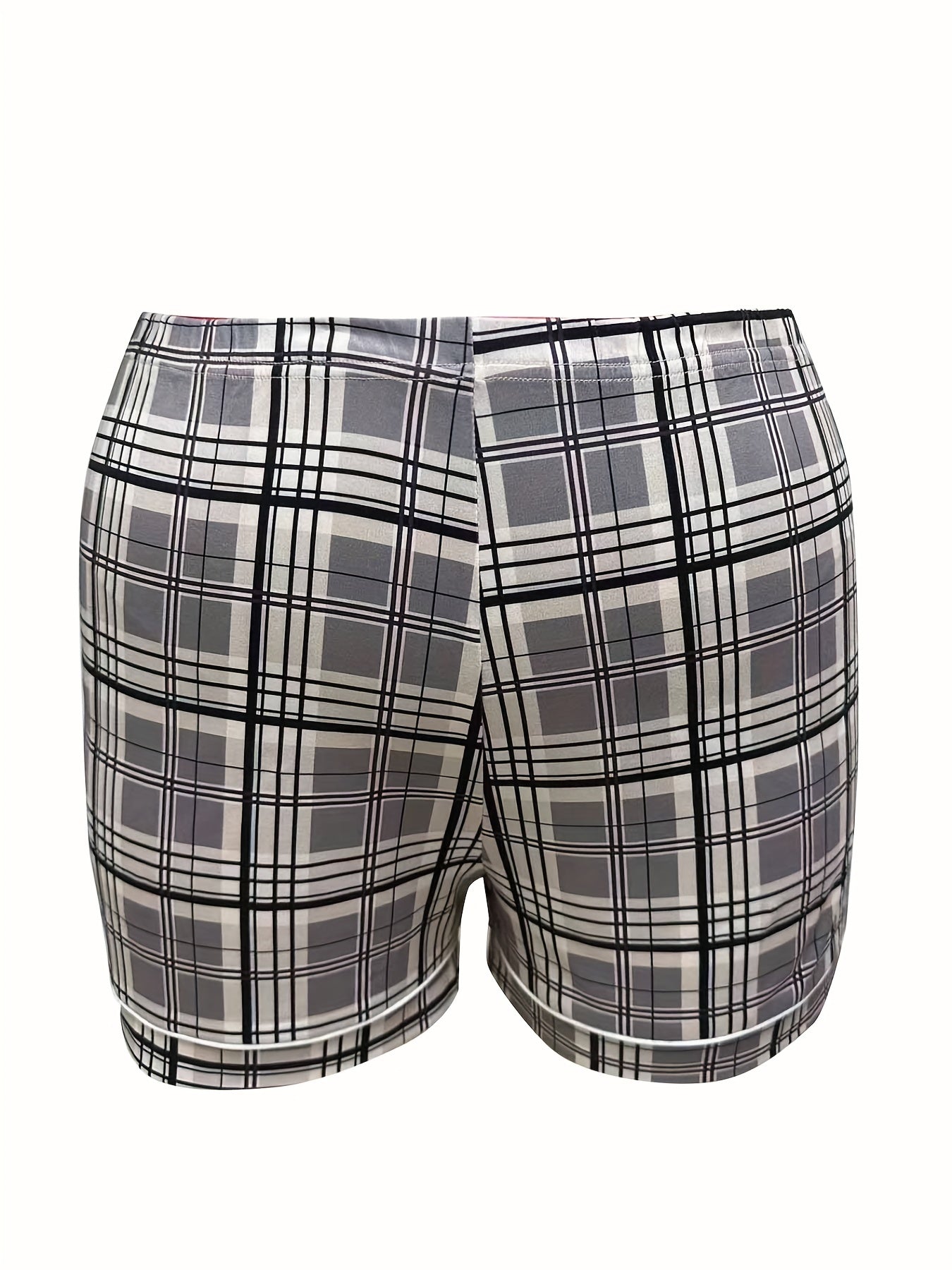 Plaid Print Shirt & Shorts Pajama Set