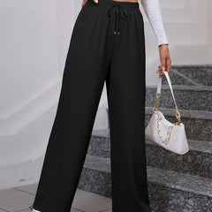 Solid Sports Sweatpants Jogging Pants Drawstring Elastic Waist