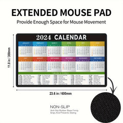Large Desk Calendar Mouse Pad Non-slip Rubber for Office Laptop