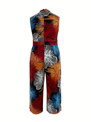 Tie Dye Mock Neck Jumpsuit