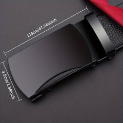 Men's Leather Belt with Automatic Buckle for Business and Western Cowboy Parties