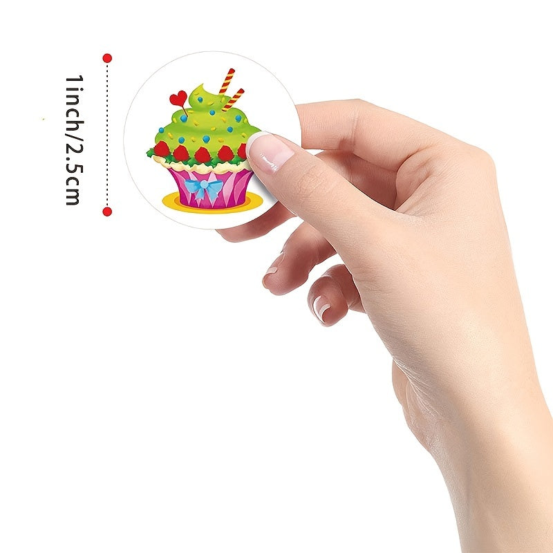 500 Happy Birthday Self-adhesive Stickers Roll Stationery Decoration